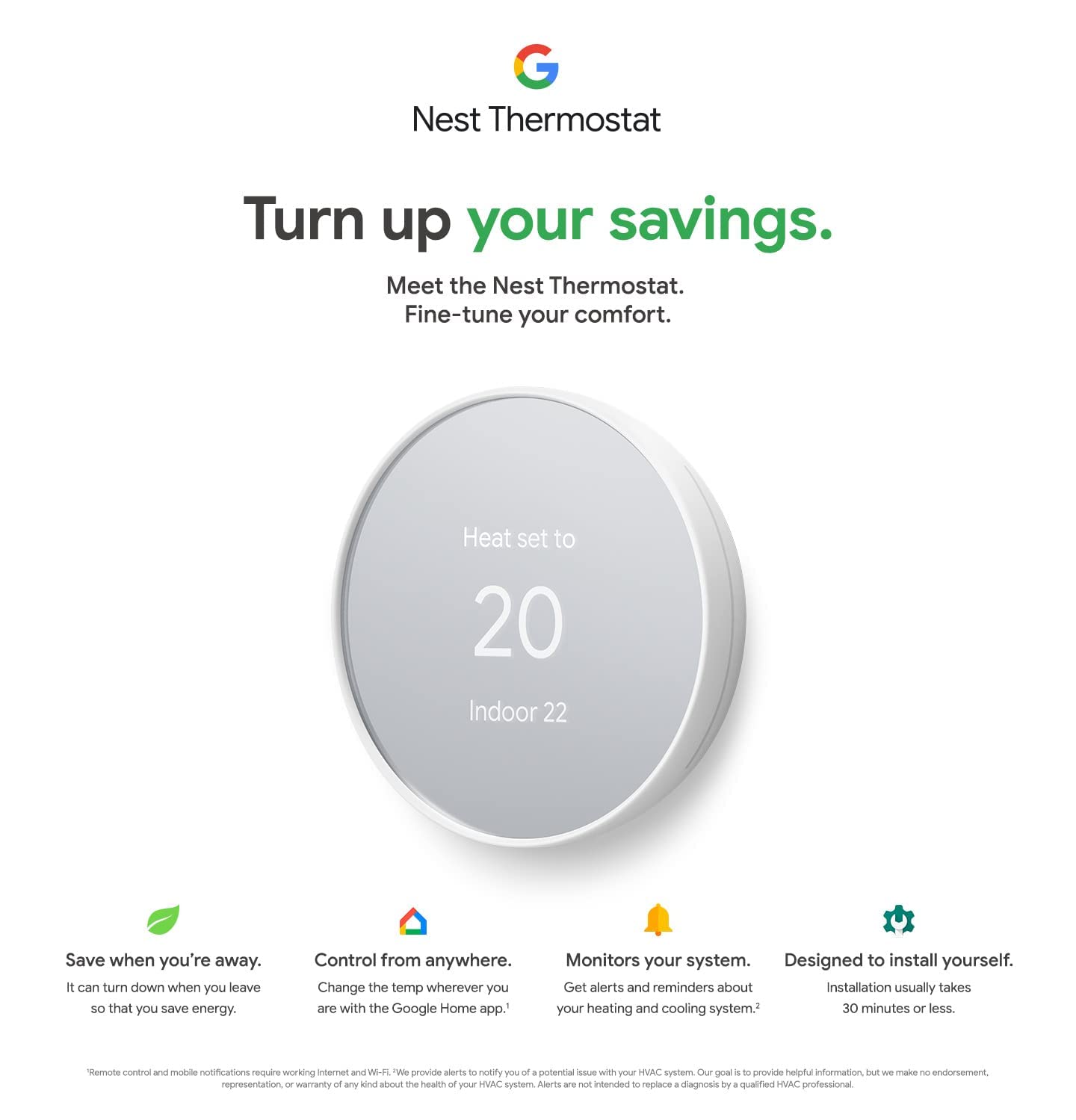 Wi-Fi Enabled Smart Thermostat for Home Use, Programmable, Charcoal Finish