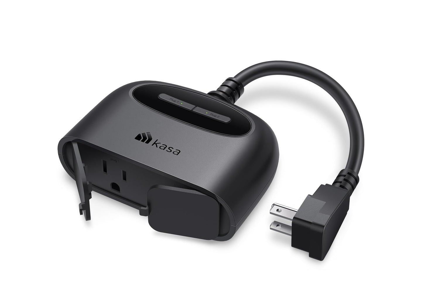 Weather-Resistant Outdoor Smart Plug, Dual Outlet, Wi-Fi Enabled, Black