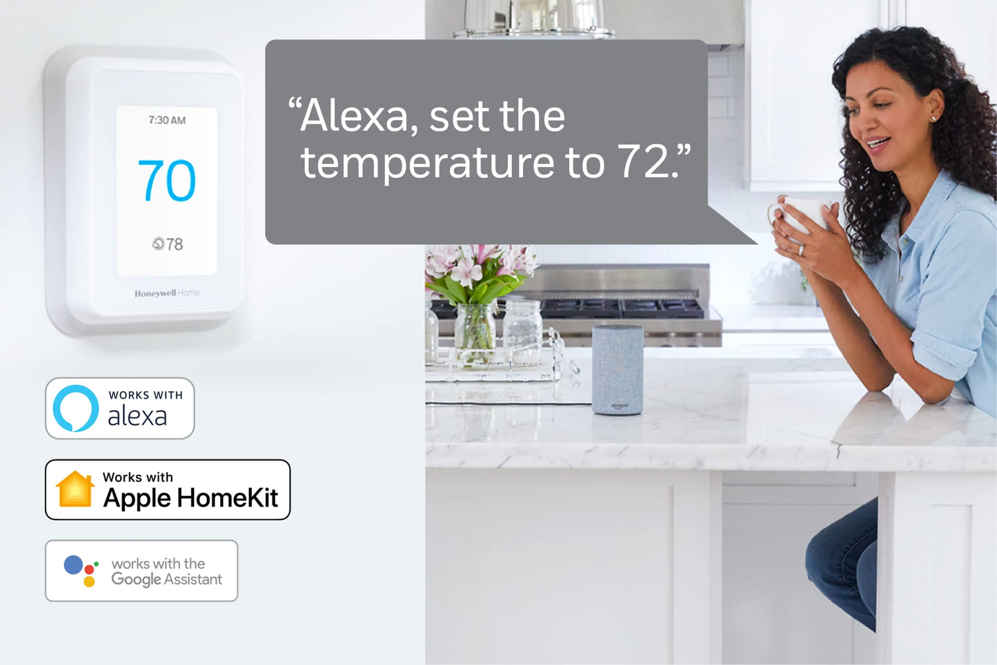 Smart WiFi Thermostat with Touchscreen and Room Sensor
