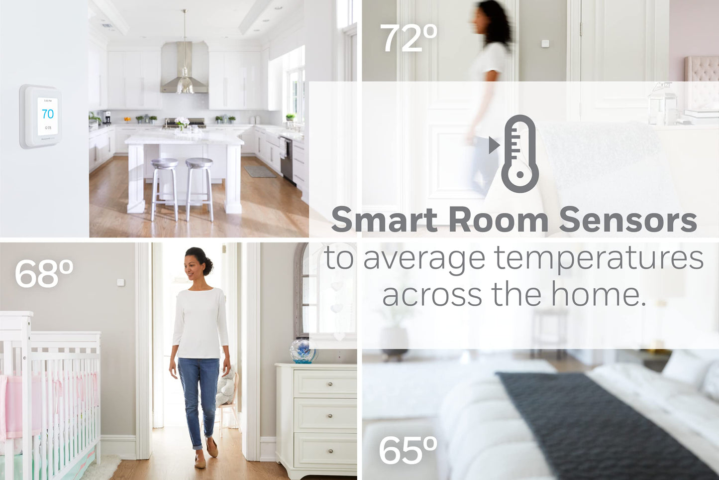 Smart WiFi Thermostat with Touchscreen and Room Sensor
