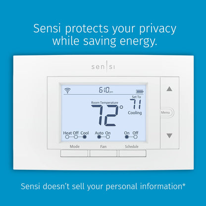 Wi-Fi Enabled Thermostat, Energy Efficient, Easy Setup, Works with Voice Assistants
