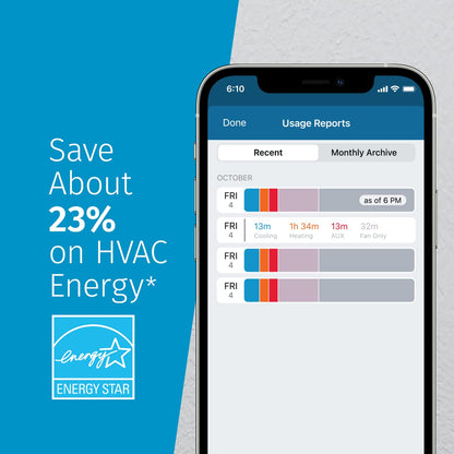 Wi-Fi Enabled Thermostat, Energy Efficient, Easy Setup, Works with Voice Assistants